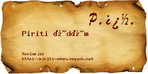 Piriti Ádám névjegykártya