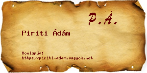 Piriti Ádám névjegykártya